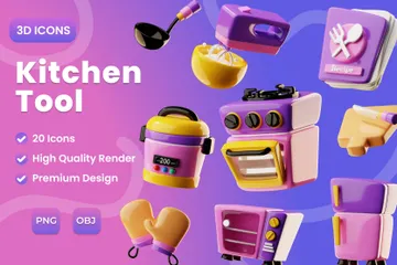 Herramienta de cocina Paquete de Icon 3D