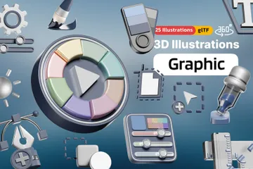Herramienta de diseño gráfico Paquete de Icon 3D