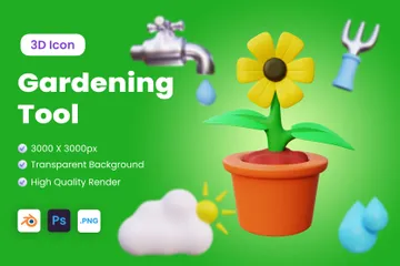 Herramienta de jardinería Paquete de Icon 3D
