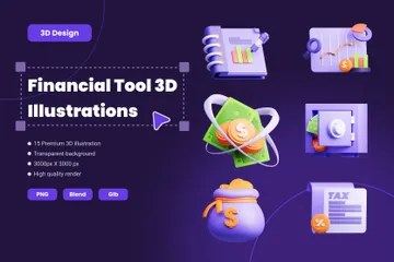 Herramienta financiera Paquete de Icon 3D