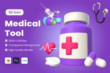 Herramienta médica Paquete de Icon 3D