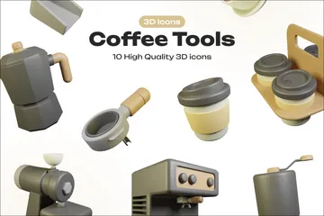 Herramientas de café Paquete de Icon 3D