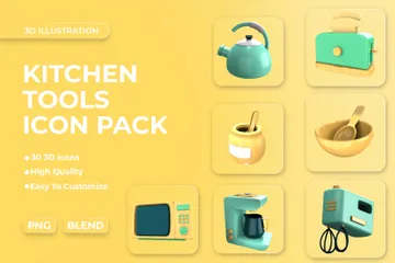 Herramientas de cocina Paquete de Icon 3D