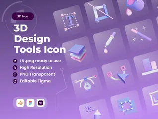 Herramientas de diseño Paquete de Icon 3D