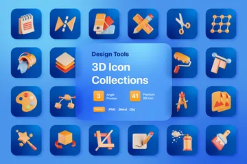 Herramientas de diseño Paquete de Icon 3D
