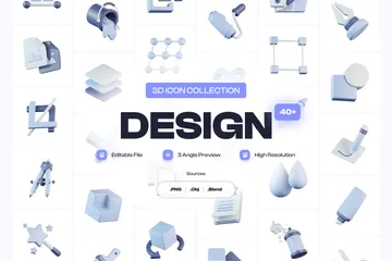 Herramientas de diseño de software Paquete de Icon 3D