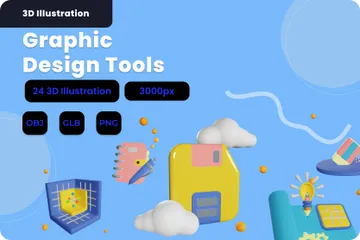 Herramientas de diseño gráfico Paquete de Icon 3D