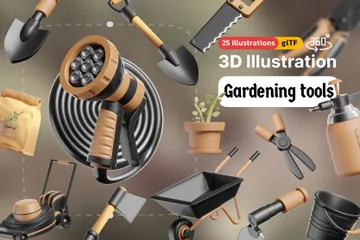 Herramientas de jardinería Paquete de Icon 3D