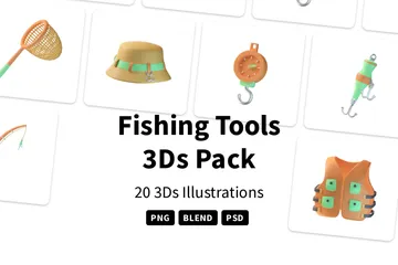 Herramientas de pesca Paquete de Icon 3D