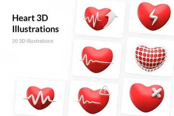 Herz 3D Illustration Pack