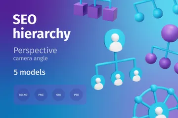 Hierarquia de SEO Pacote de Icon 3D