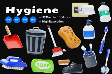 Higiene Pacote de Icon 3D