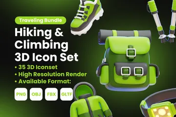 HIKING & CLIMBING 3D Icon Pack