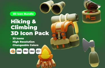 HIKING & CLIMBING 3D Icon Pack