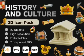 Historia y cultura 3D Icon Pack