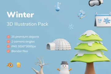 Hiver Pack 3D Illustration