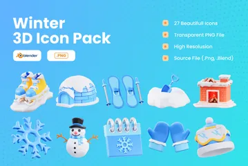 Hiver 3D Icon Pack