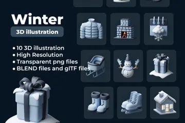 Hiver Pack 3D Icon