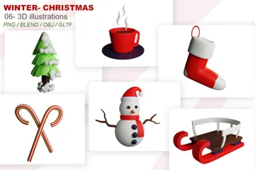 Noël d'hiver Pack 3D Icon