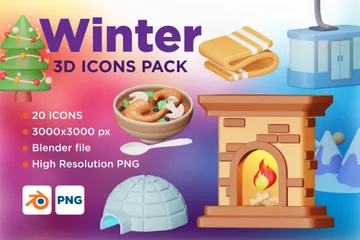 Hiver Vol-1 3D Icon Pack