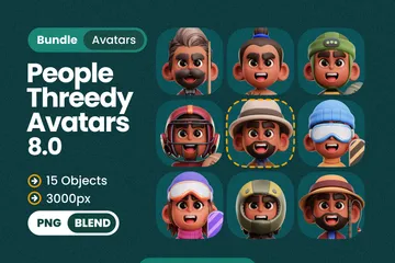 Hobbies People Avatars 3D Icon Pack