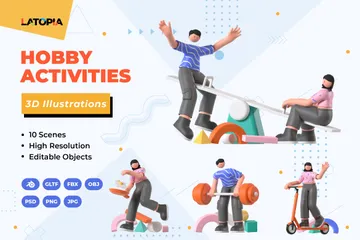 Hobby Activities 3D Illustration Pack