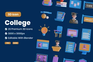 Hochschule 3D Icon Pack