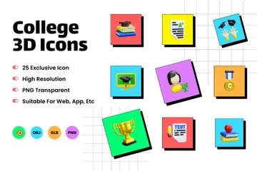 Hochschule 3D Icon Pack