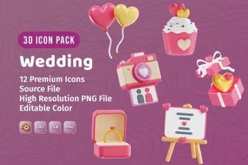 Hochzeit 3D Icon Pack