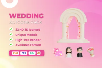 Hochzeit 3D Icon Pack