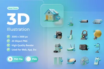 Casa inteligente Paquete de Illustration 3D