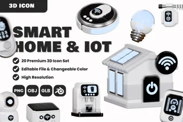 Hogar inteligente e IoT Paquete de Icon 3D