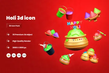 Holi 3D Icon Pack