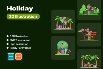 Holiday 3D Illustration Pack