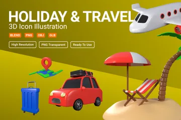 휴일과 여행 3D Icon 팩