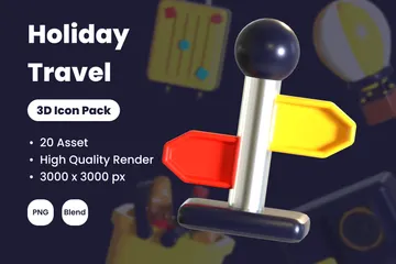 Holiday And Travel 3D Icon Pack