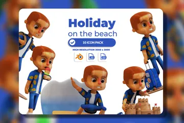 Holiday On The Beach 3D Illustration Pack