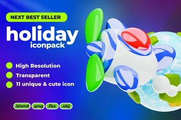 Holiday Summer 3D Icon Pack