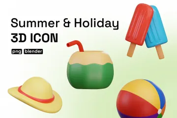 휴일 및 여름 3D Icon 팩
