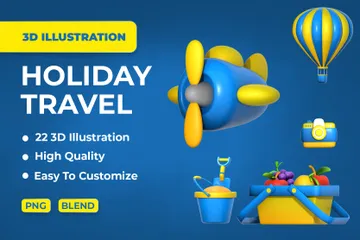 Holiday & Travel 3D Icon Pack
