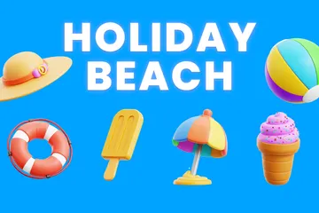 Holidays Beach 3D Icon Pack