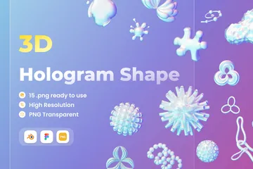 Hologram Shape 3D Icon Pack