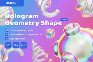 Hologramm Geometrie Abstrakte Form Vol.2 3D Icon Pack