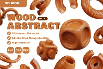 Holz abstrakt Teil 1 3D Icon Pack