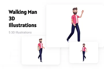 Hombre caminando Paquete de Illustration 3D