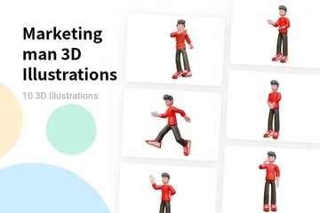Hombre de marketing Paquete de Illustration 3D