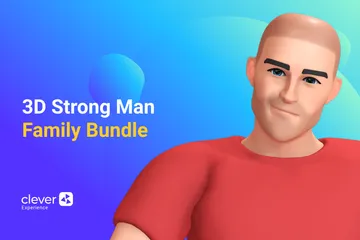 Hombre fuerte Paquete de Illustration 3D