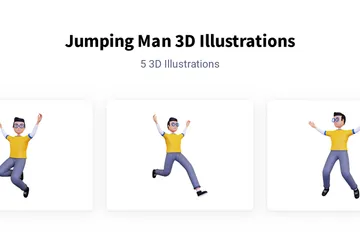 Hombre saltando 3D Illustration Pack