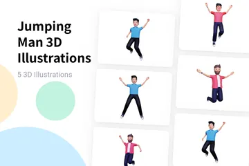 Hombre saltando Paquete de Illustration 3D