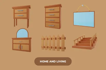 가정과 생활 3D Icon 팩